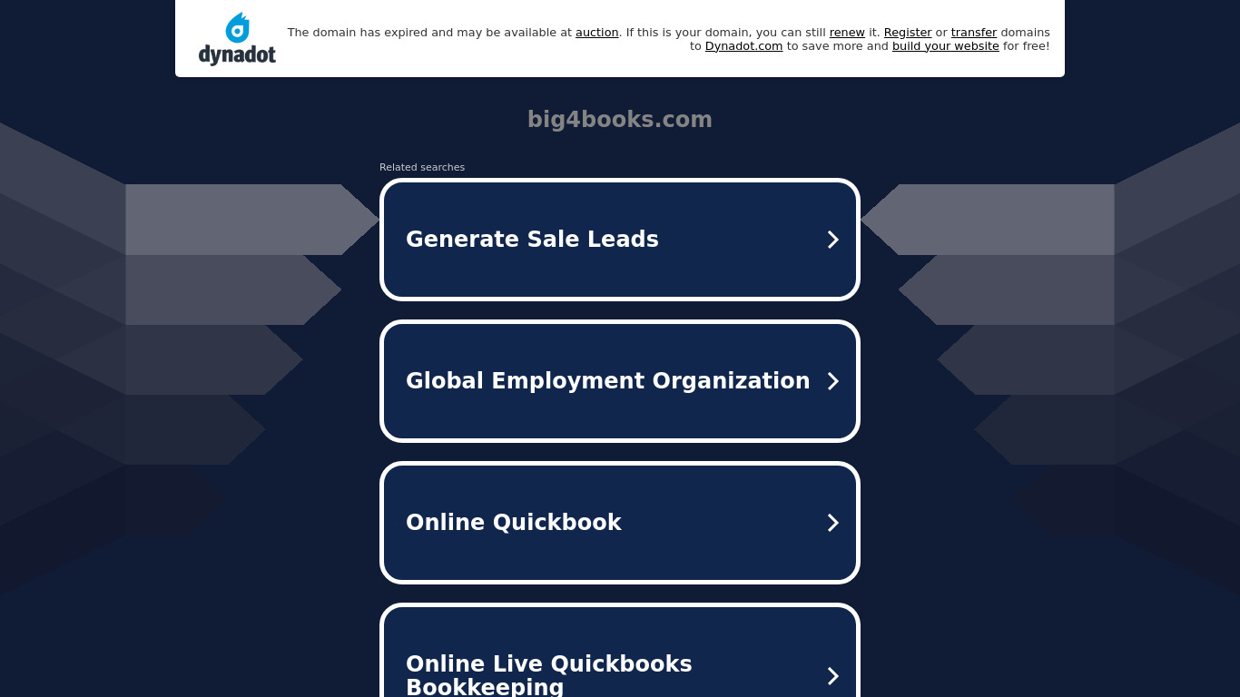 BIG4books.com Landing page
