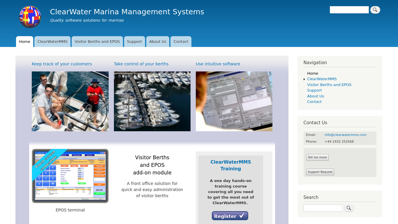 ClearWaterMMS Landing page