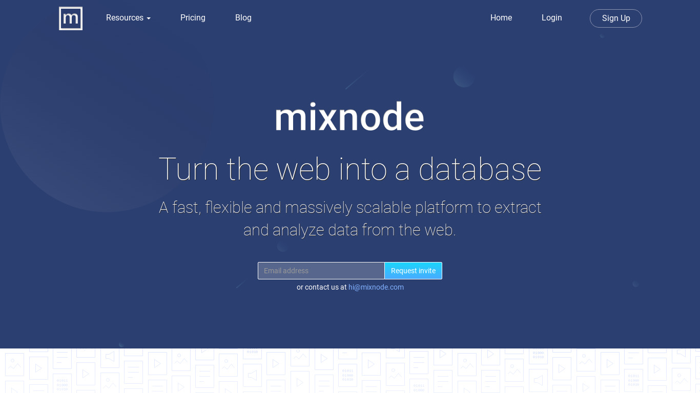Mixnode Landing page