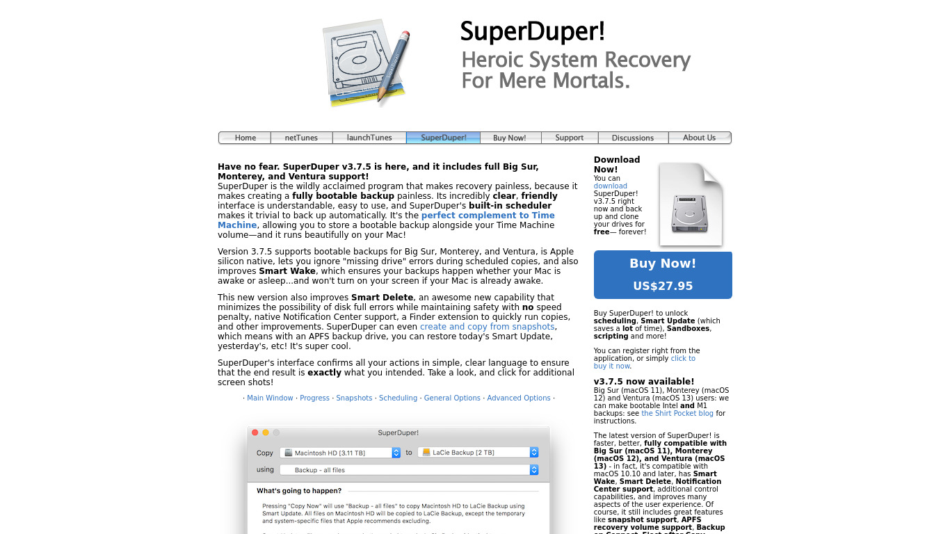 SuperDuper! Landing page