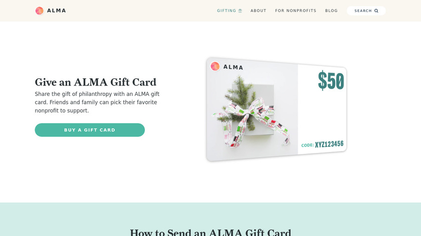 ALMA Charity Gift Cards Landing Page
