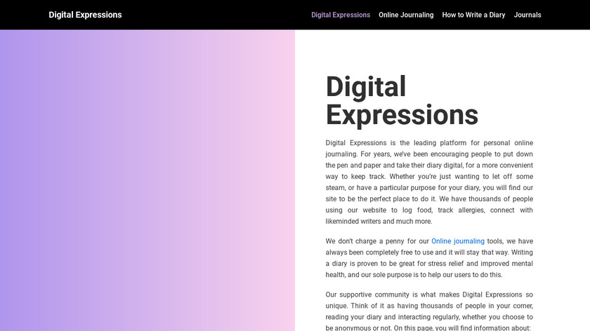 Digital Expression Landing Page