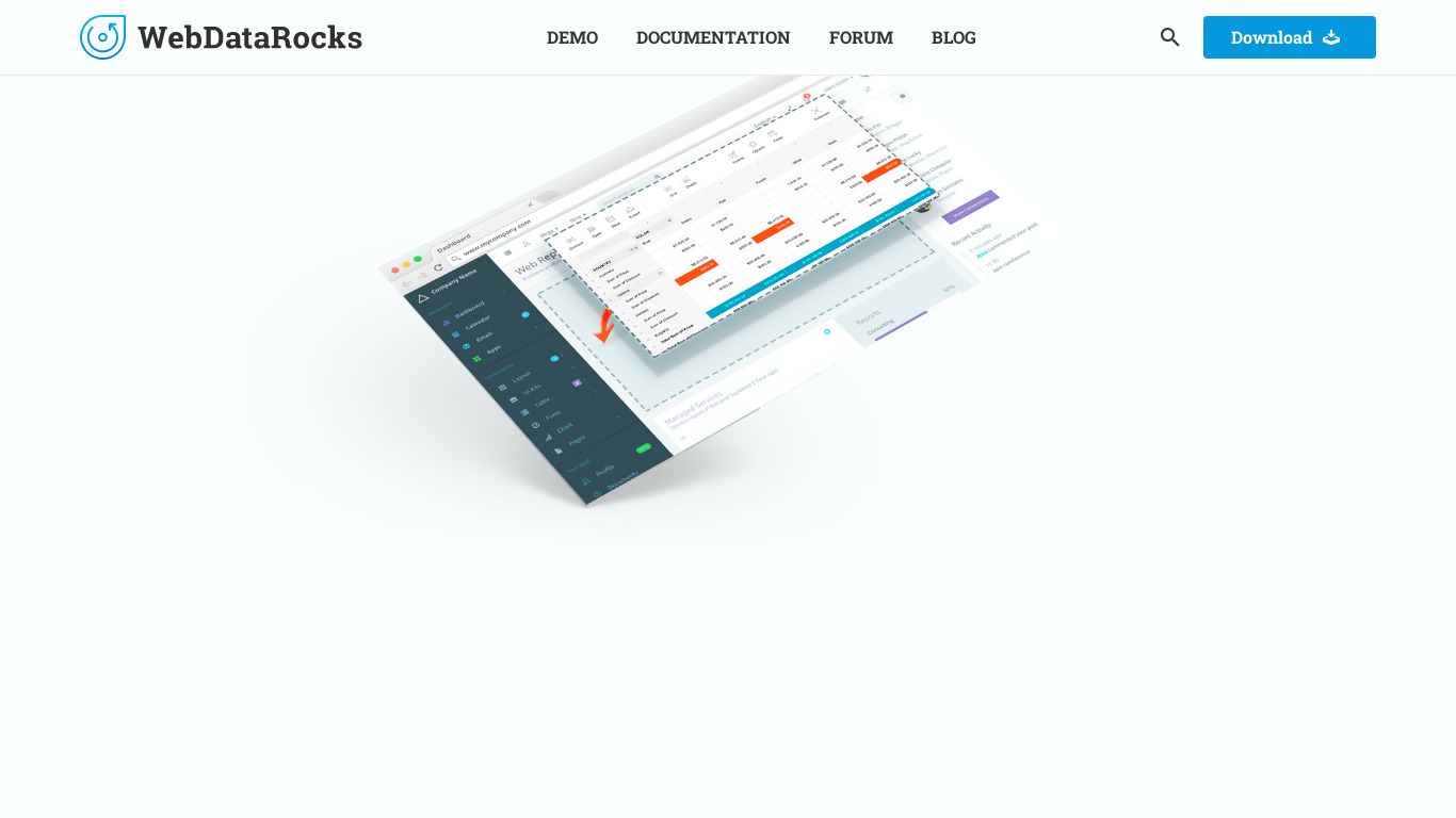 WebDataRocks Pivot Table Landing page