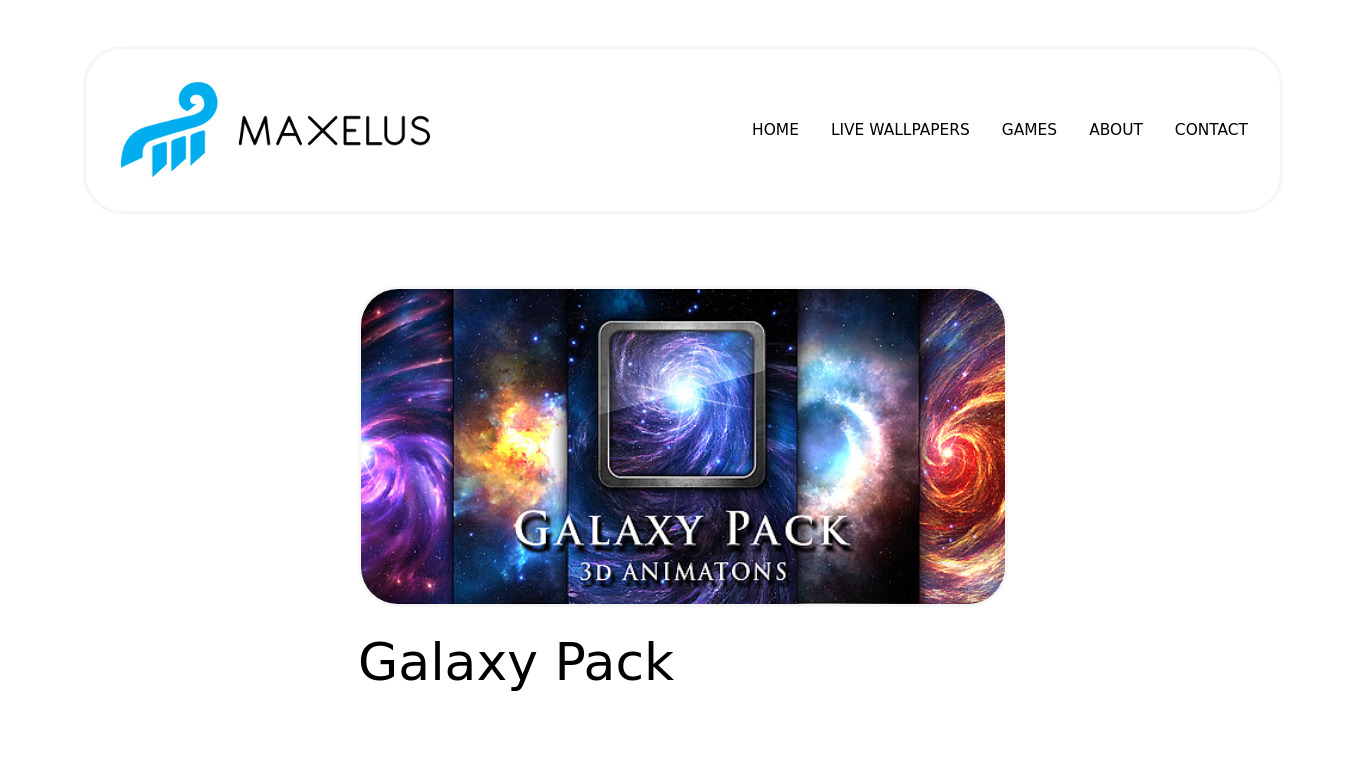 Galaxy Pack Live Wallpaper Landing page