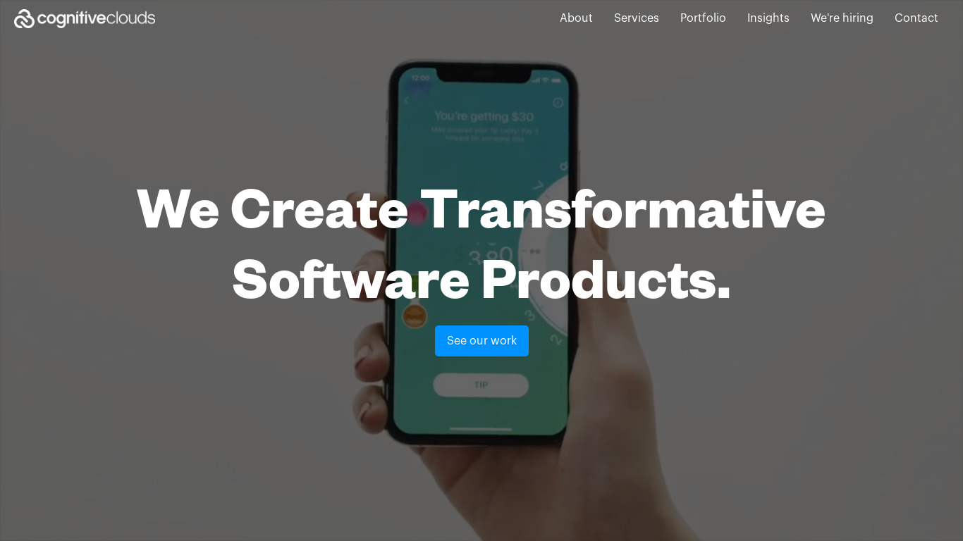 CognitiveClouds Landing page
