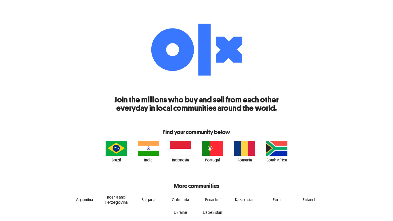 OLX Landing page