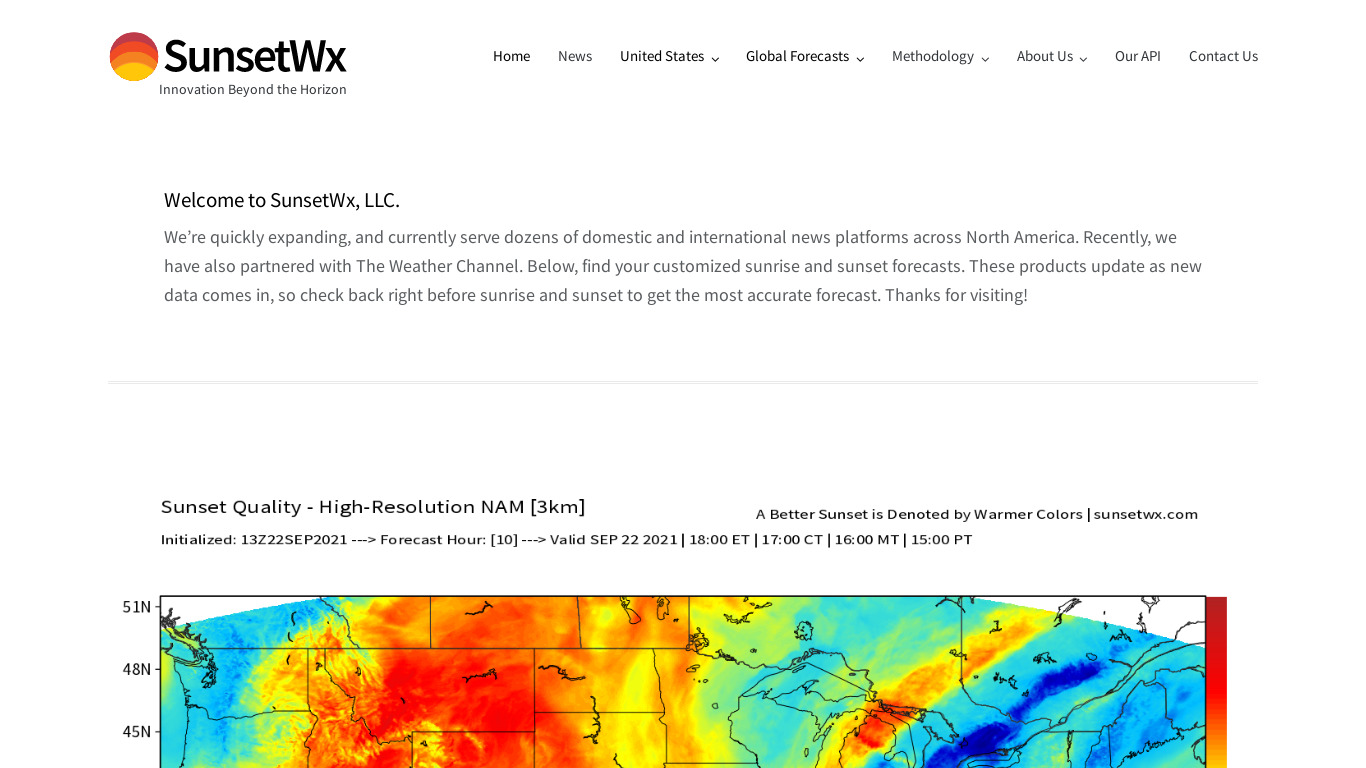 SUNSETWX Landing page