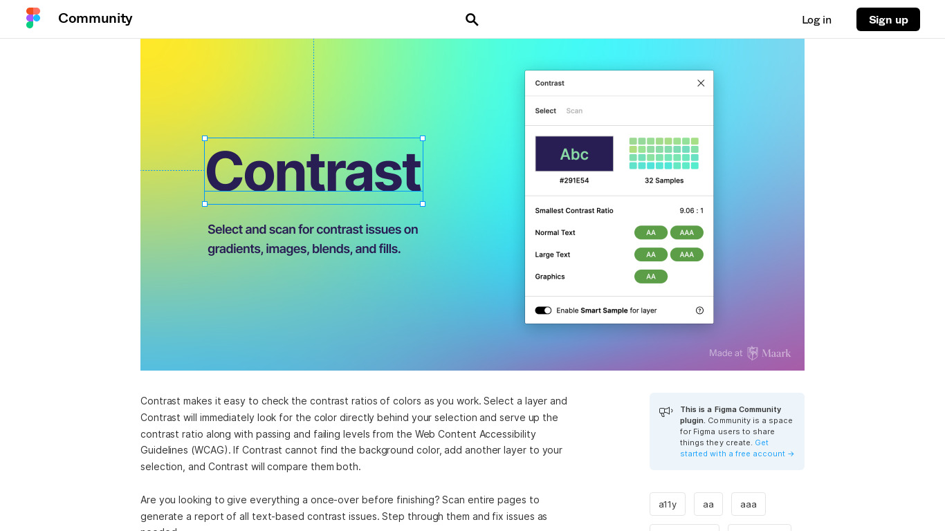 Contrast for Figma Landing page