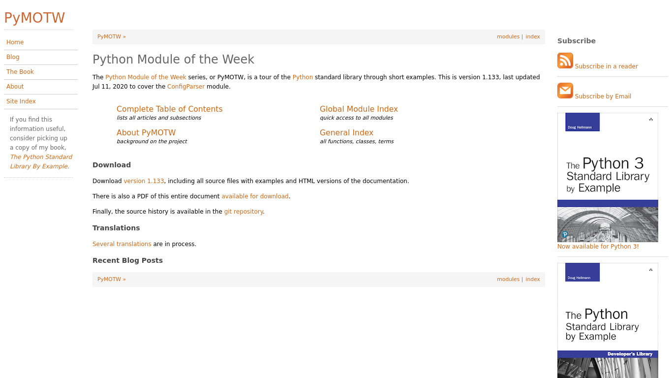 Python Module of the Week Landing page