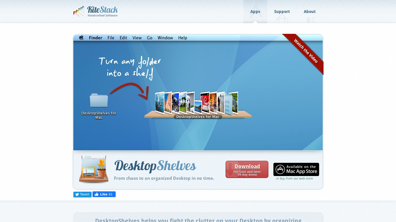 DesktopShelves Landing page