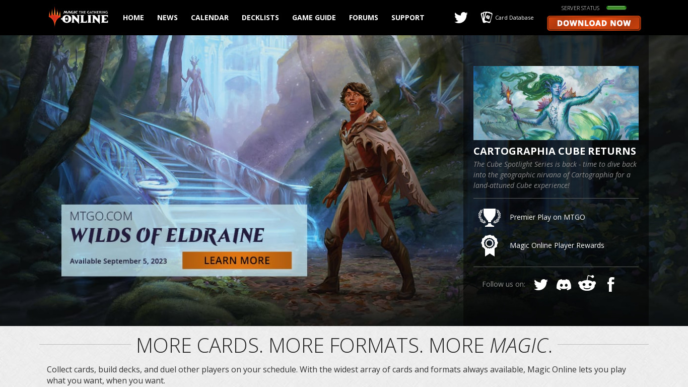 Magic: The Gathering Online Landing page