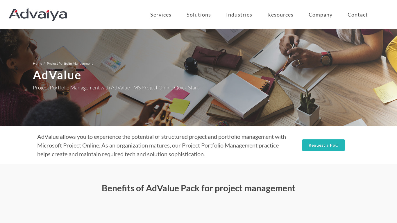 advaiya.com AdValue Landing page