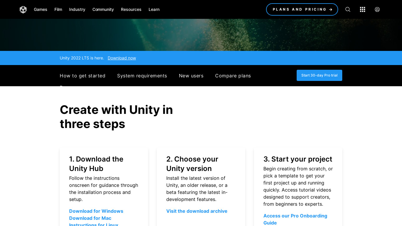 Unity3D Landing page