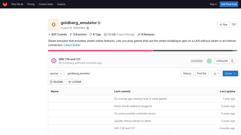Goldberg Emulator Landing Page