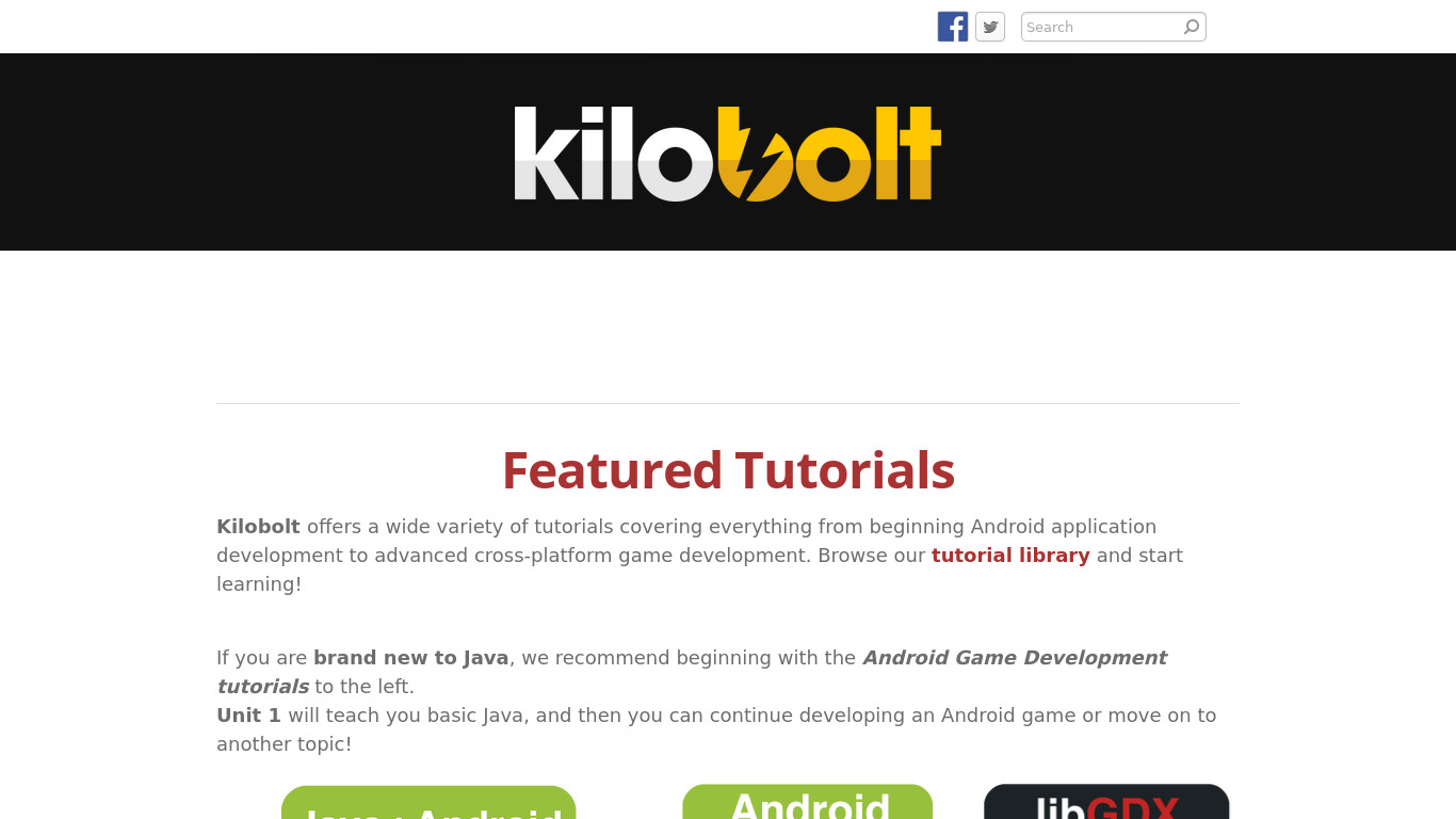 KiloBolt Landing page