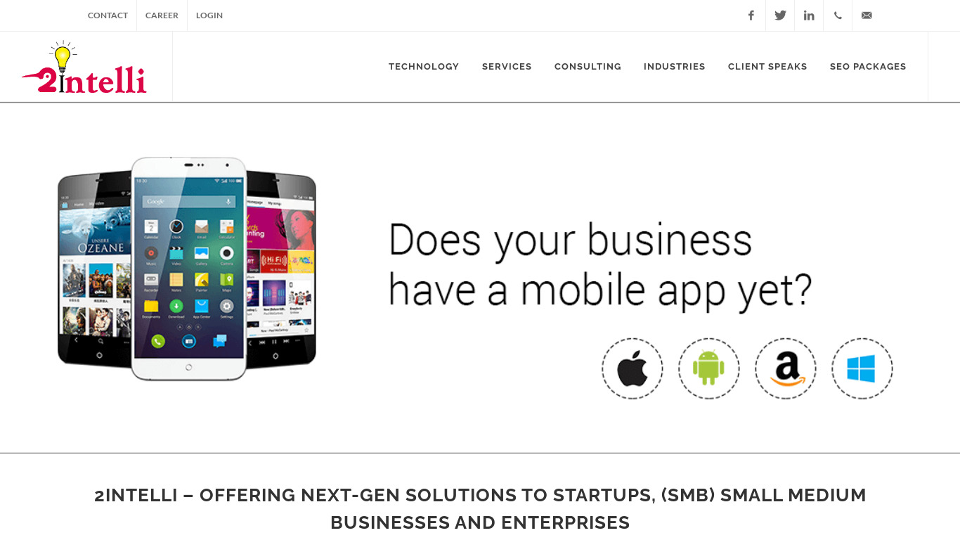 2Intelli IT Solutions Landing page