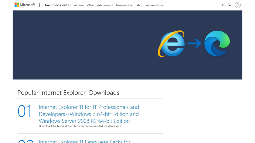 Internet Explorer Landing Page