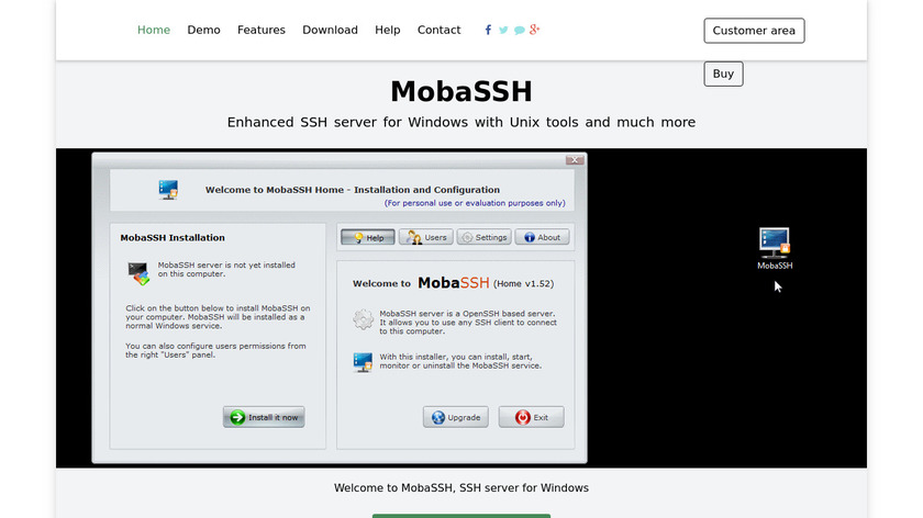 MobaSSH Landing Page