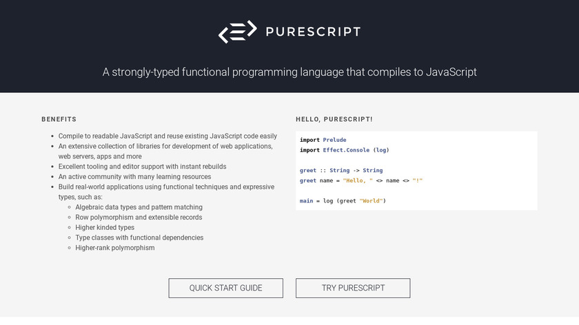 PureScript Landing Page