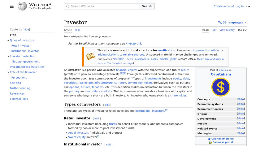 Private Investors Landing Page