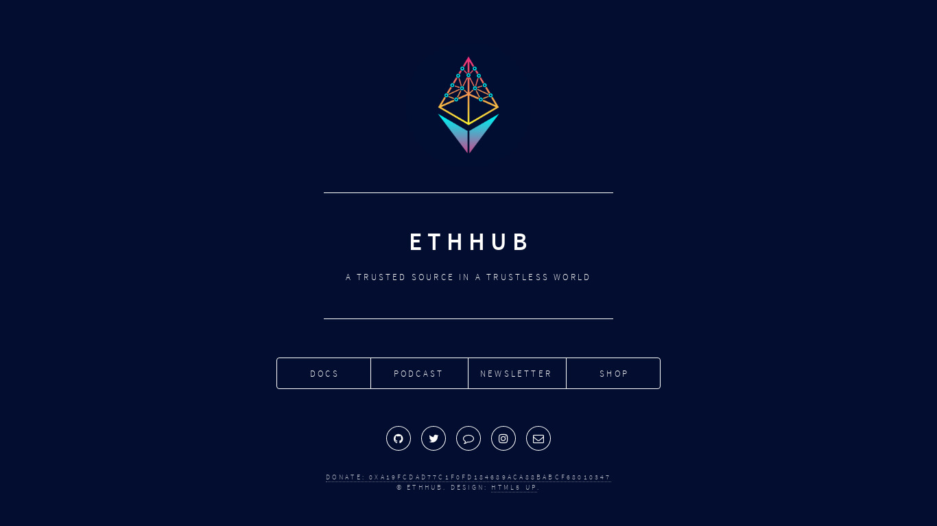 EthHub Landing page