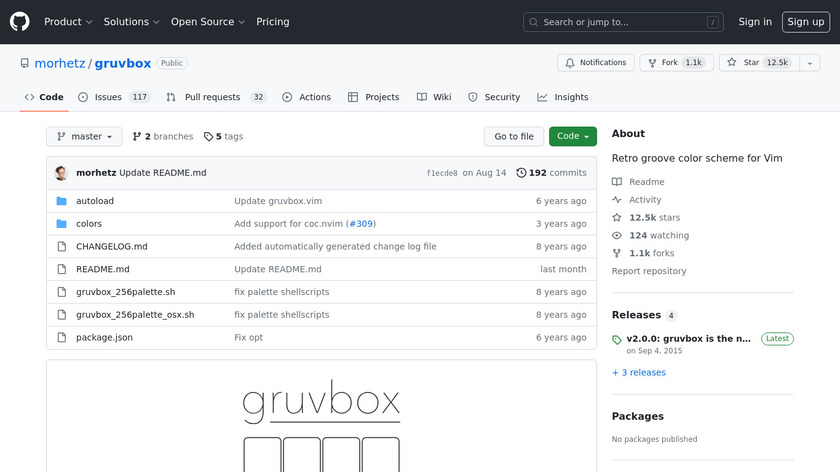 Gruvbox Landing Page