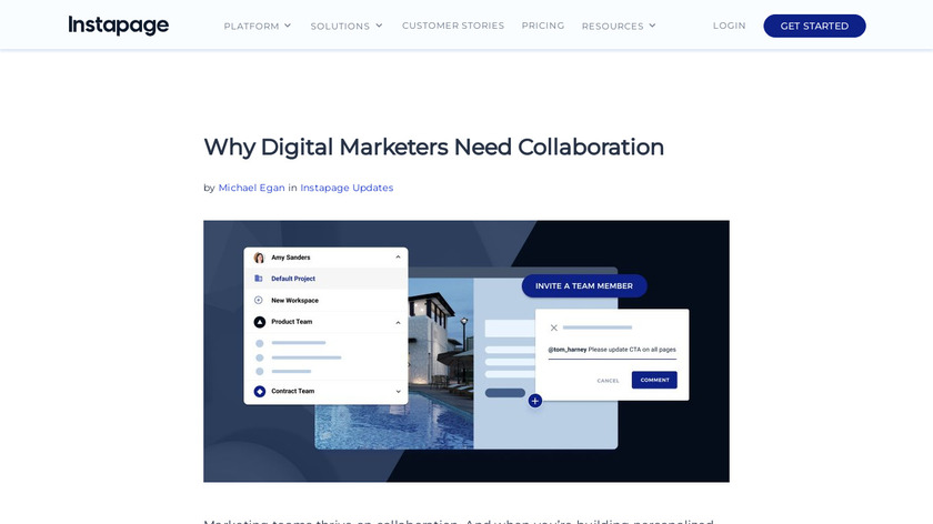 Collaboration by Instapage Landing Page