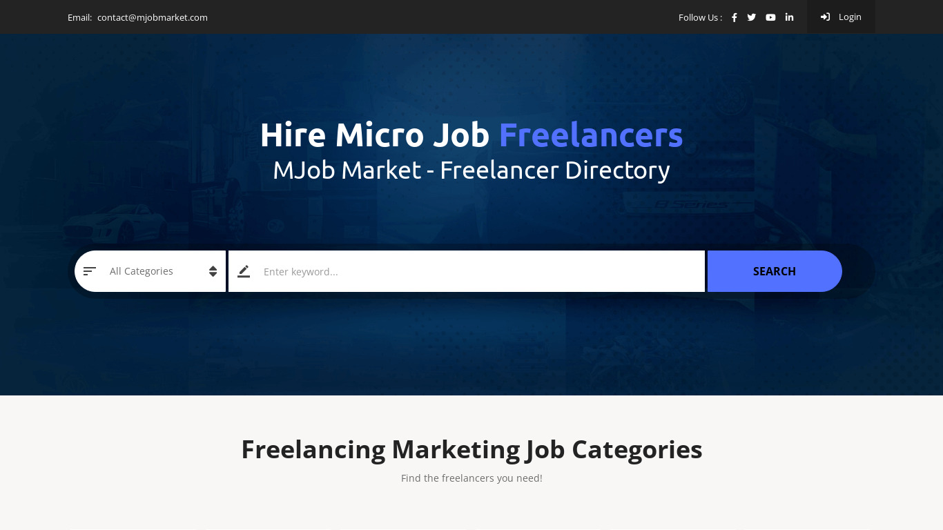 Micro Job Market Landing page