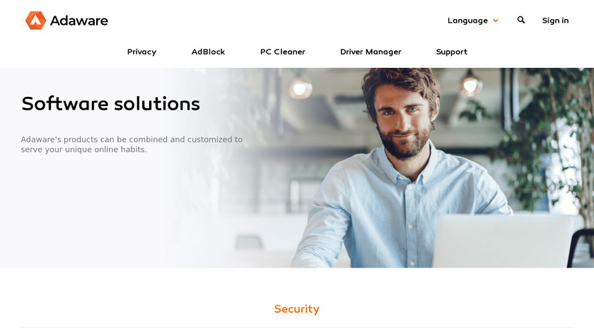 Ad-Aware Free Antivirus+ Landing Page