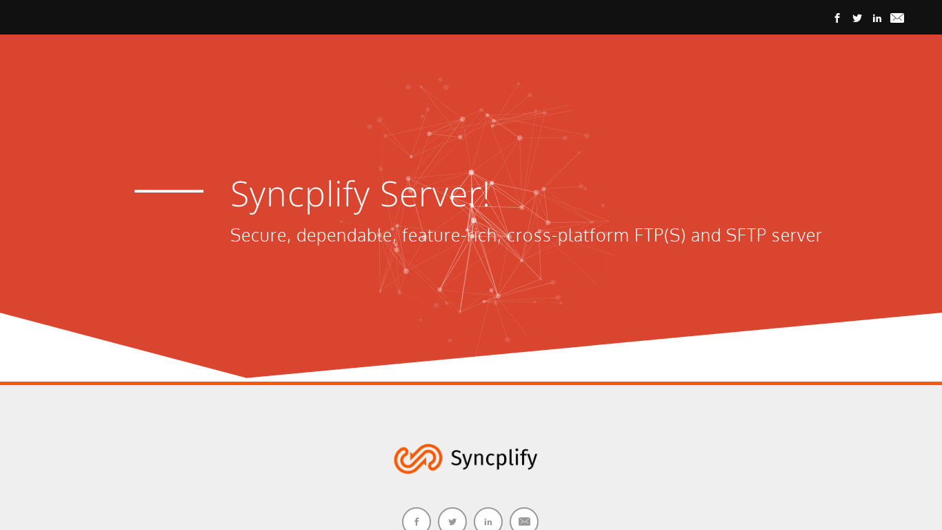 Syncplify.me Server! Landing page