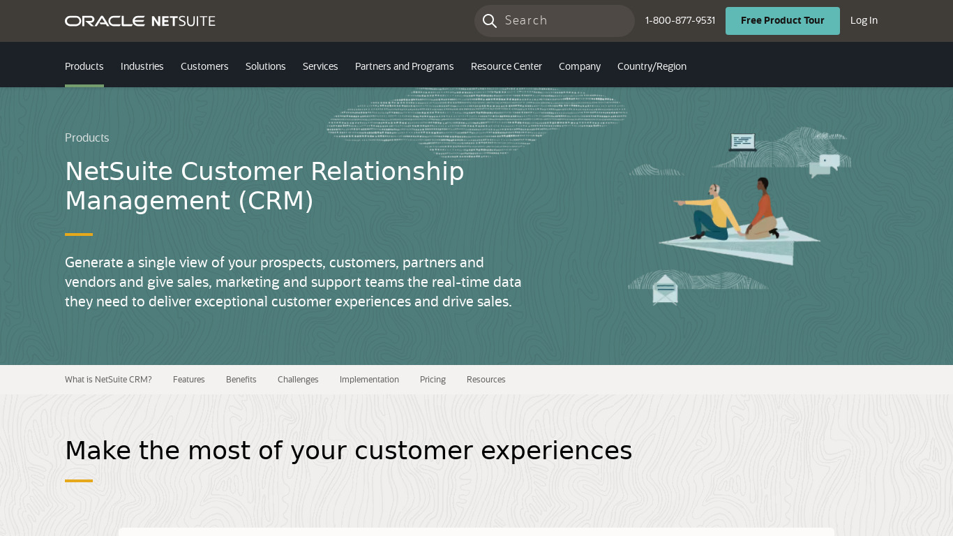 NetSuite CRM+ Landing page