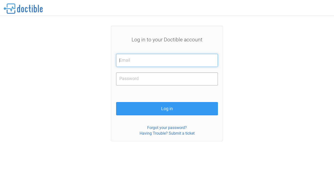 Doctible Landing page
