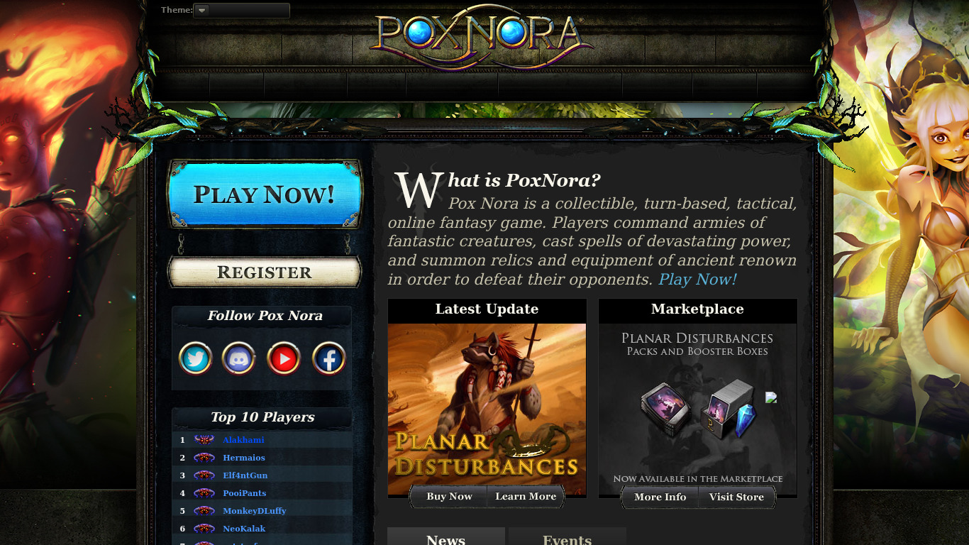 PoxNora Landing page