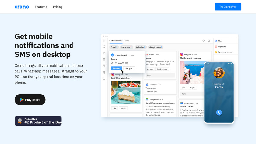 Crono App Landing Page