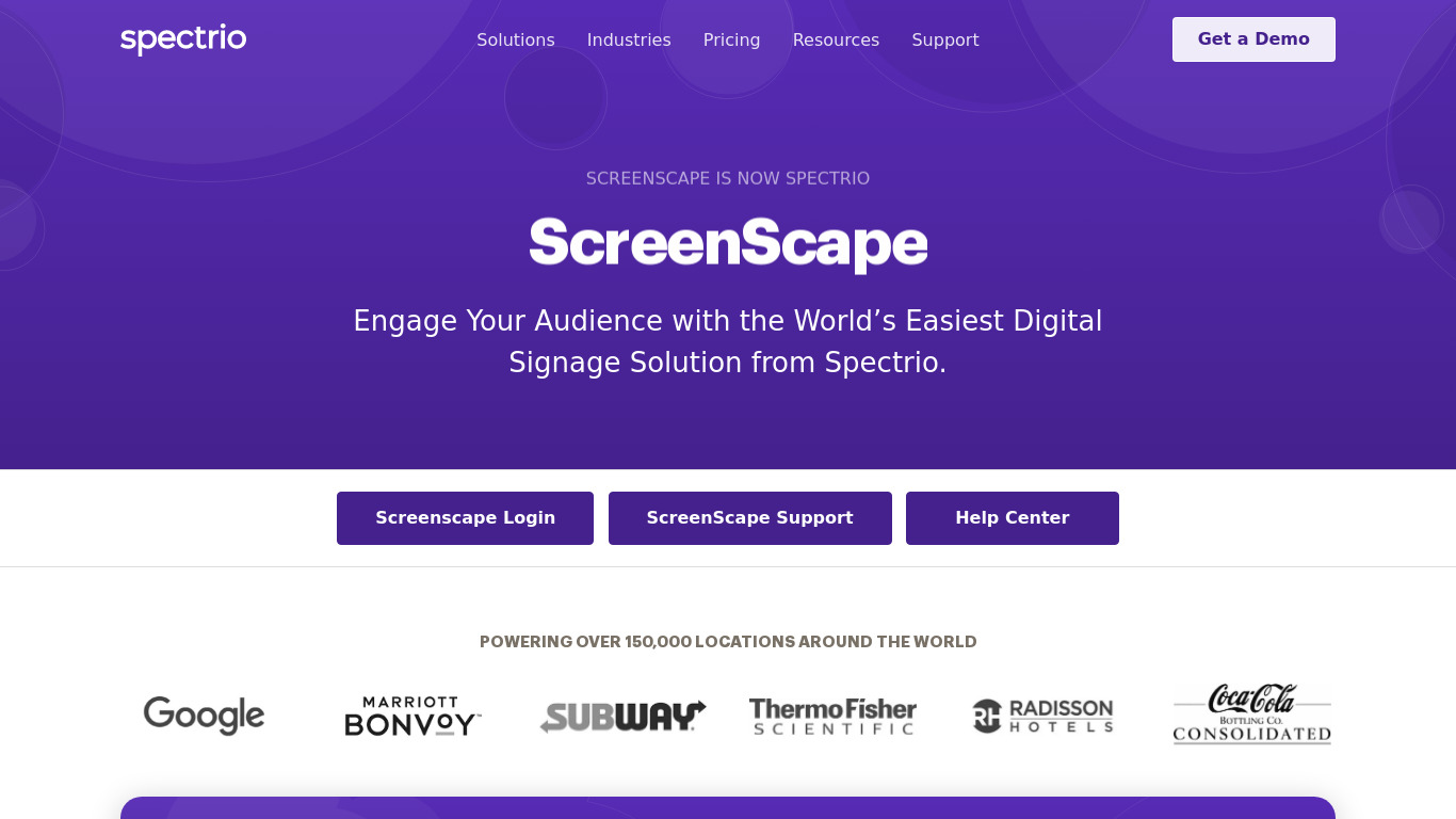 ScreenScape Landing page