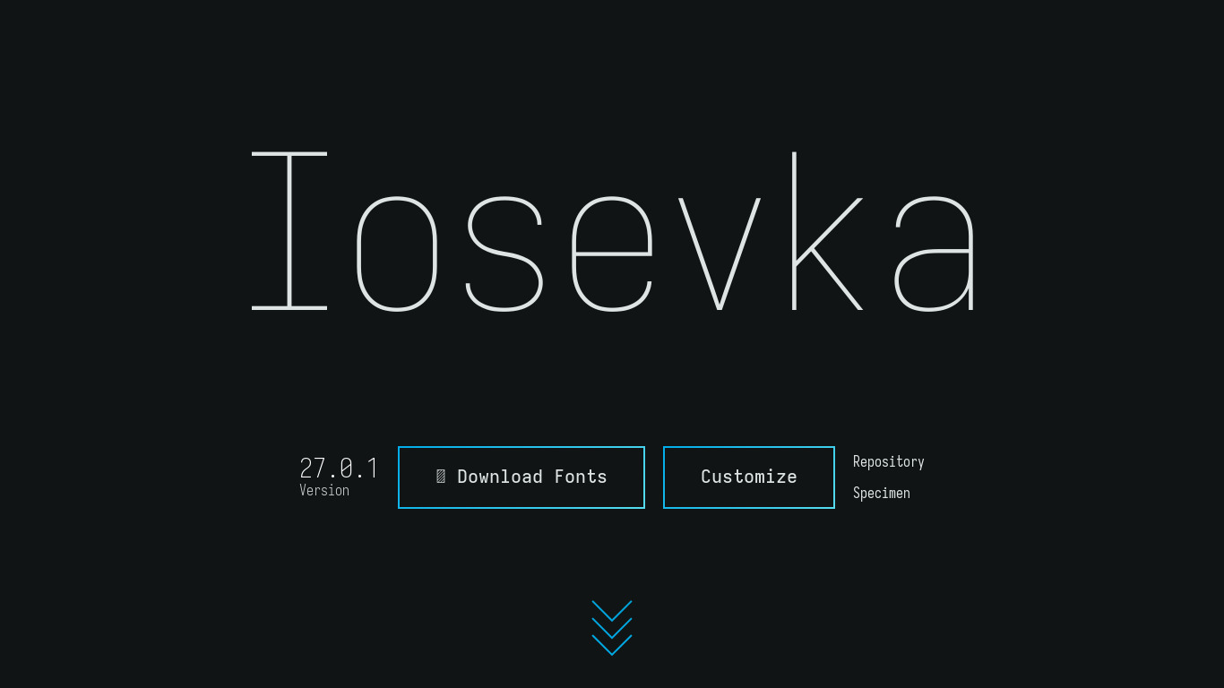 Iosevka Landing page