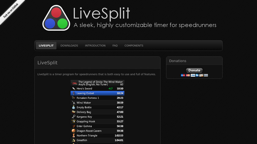 LiveSplit Landing Page