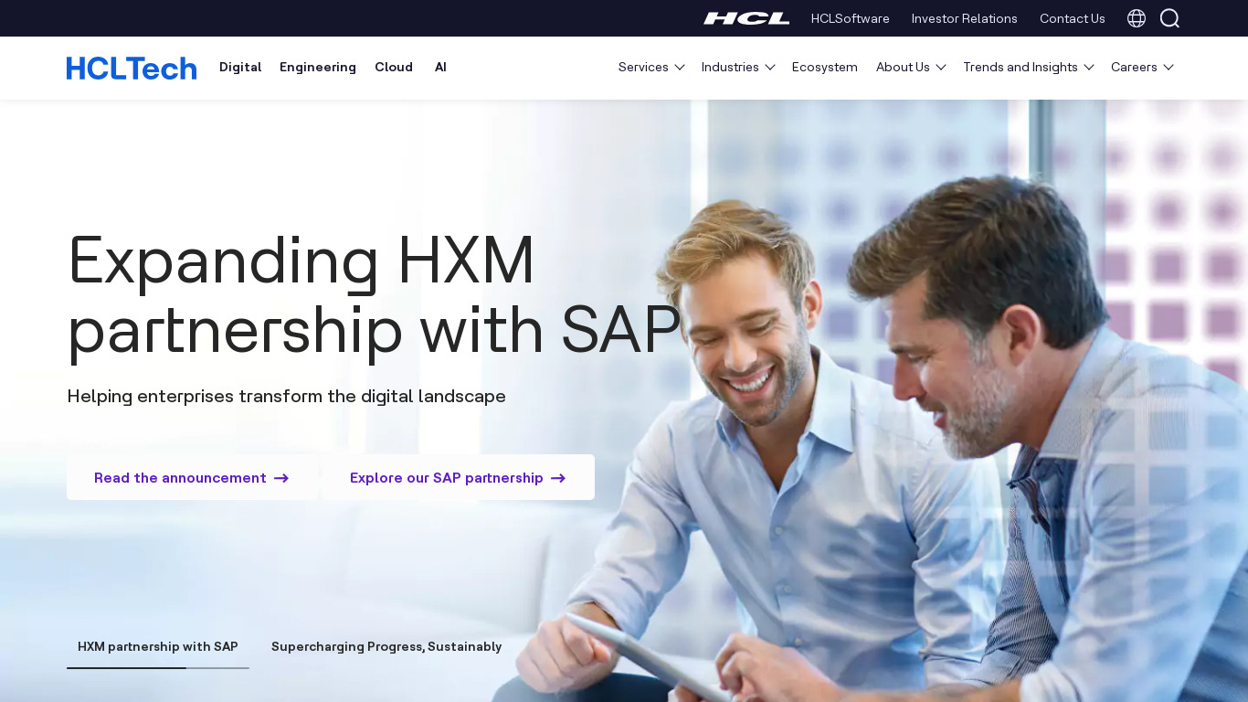 HCL Consulting Landing page