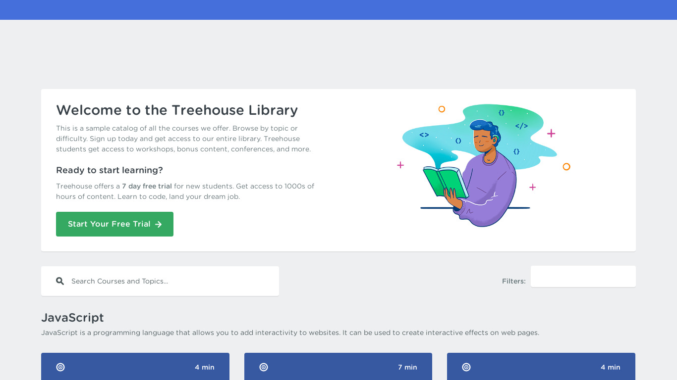 Team Treehouse JavaScript Landing page