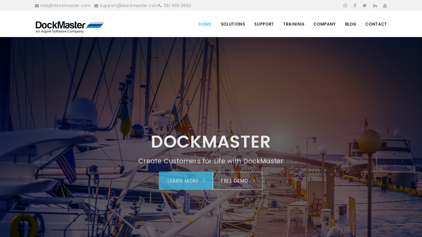 DockMaster Landing page