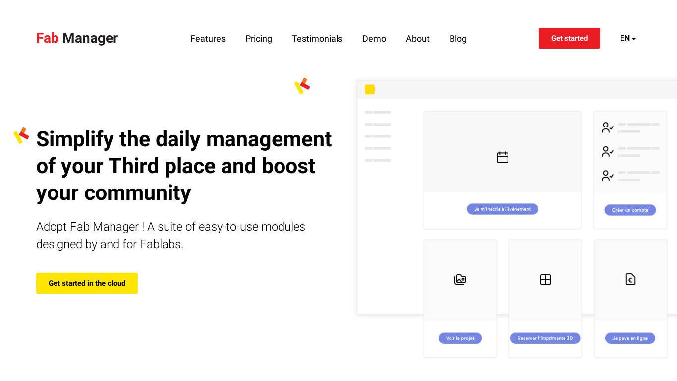 FabManager Landing page