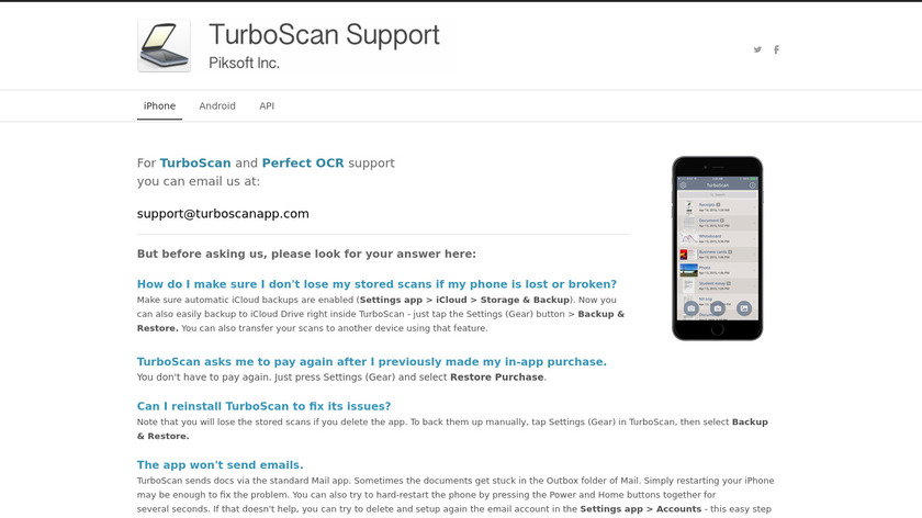 TurboScan Landing Page