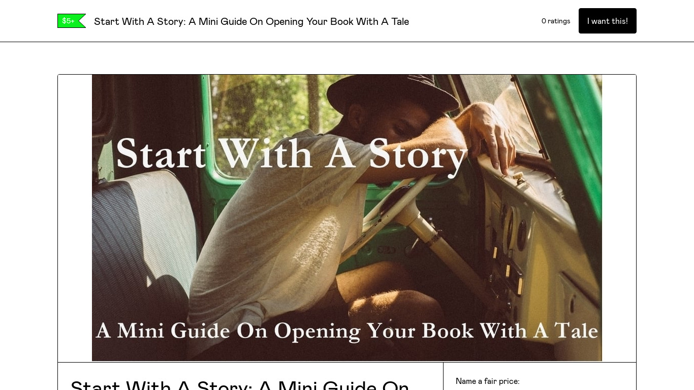 Start With A Story Landing page