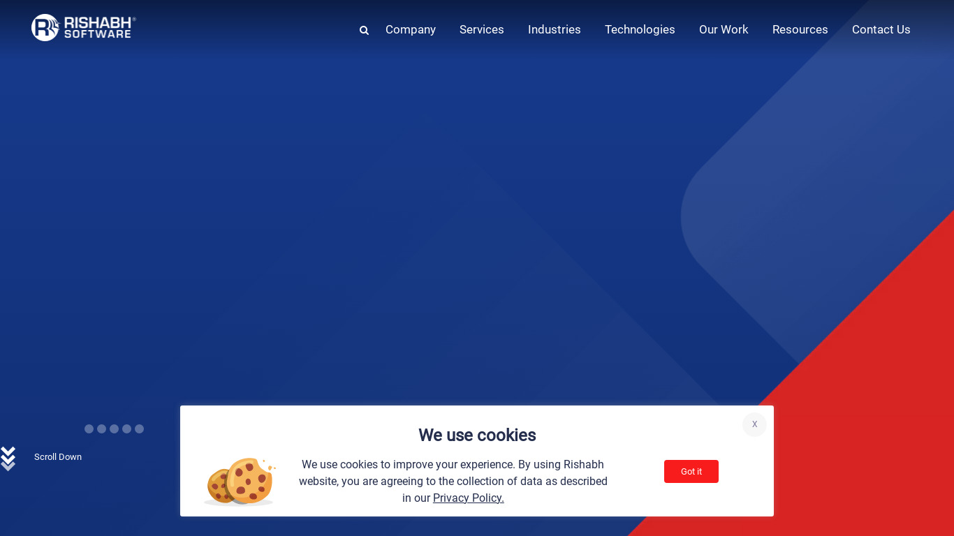 Rishabh Software Landing page