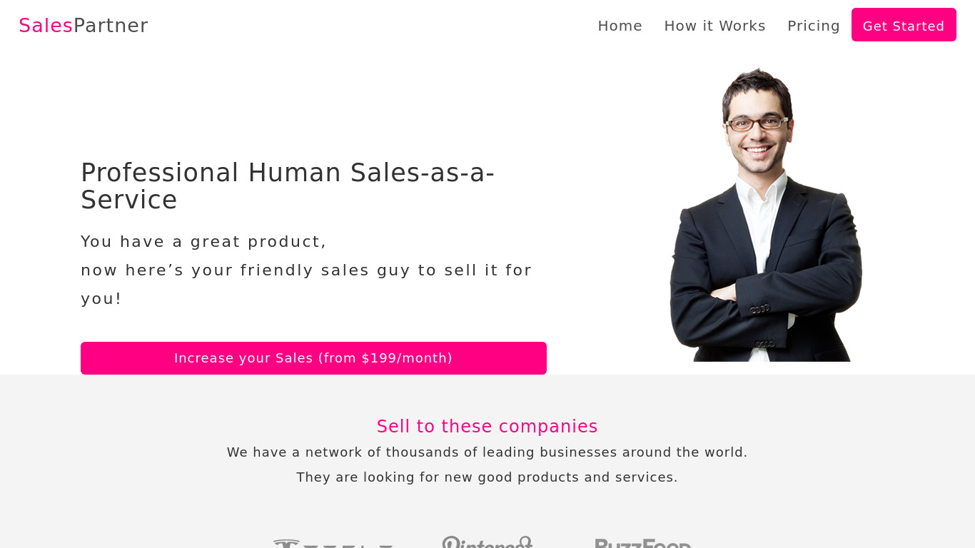 SalesPartner Landing page
