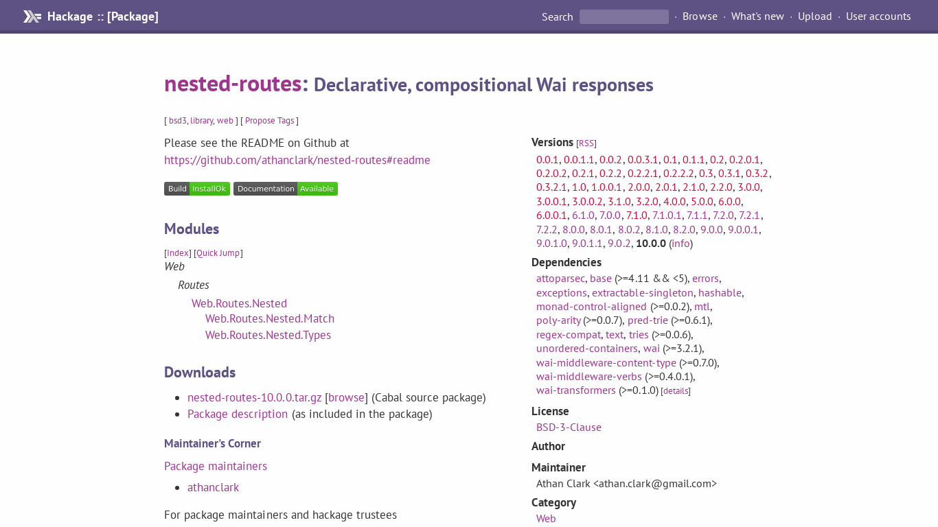 Nested-Routes Landing page