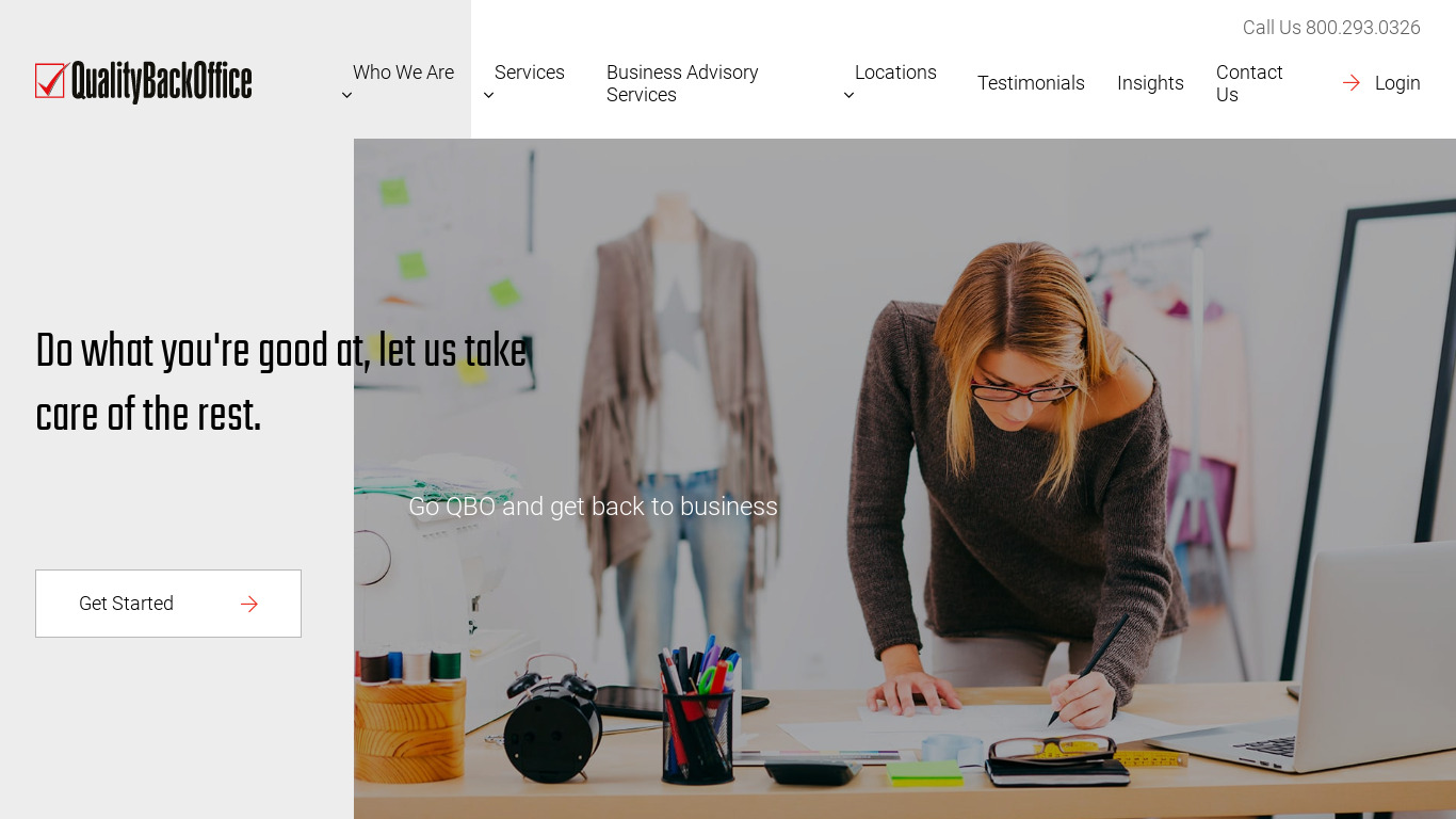 Insperience Business Services Landing page