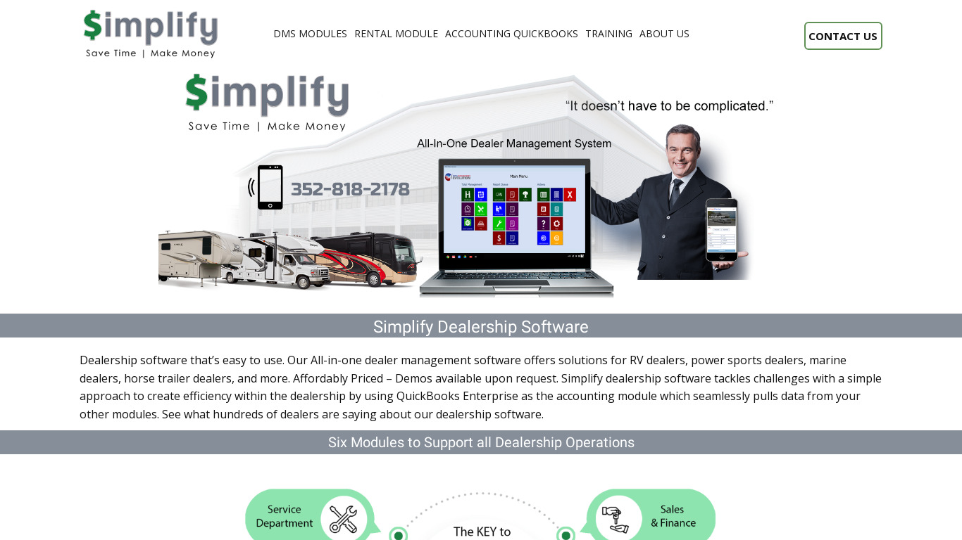 Dealership Software Landing page
