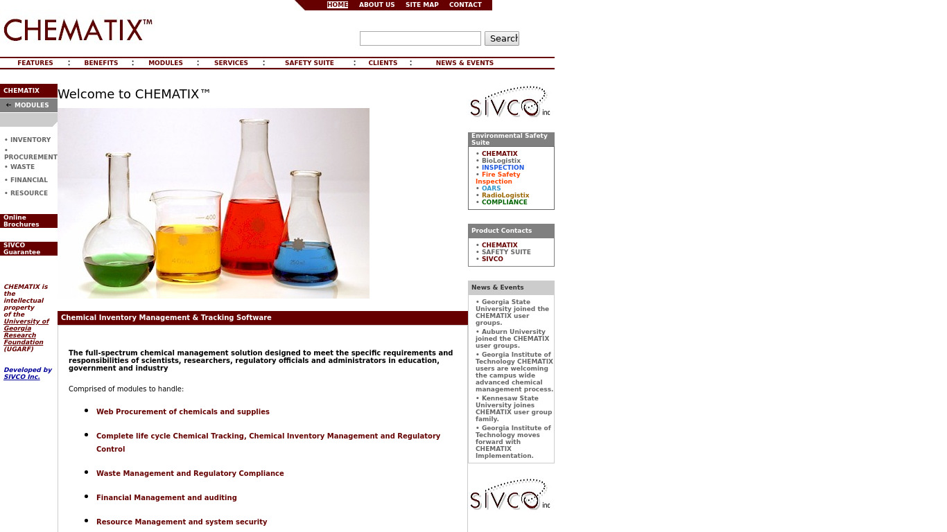 Chematix Landing page