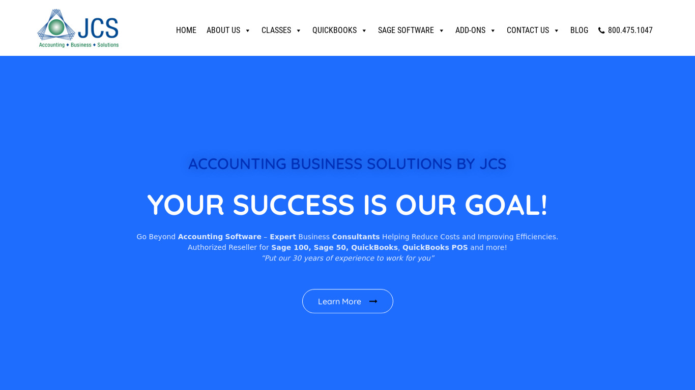 Accounting Business Solutions by JCS Landing page